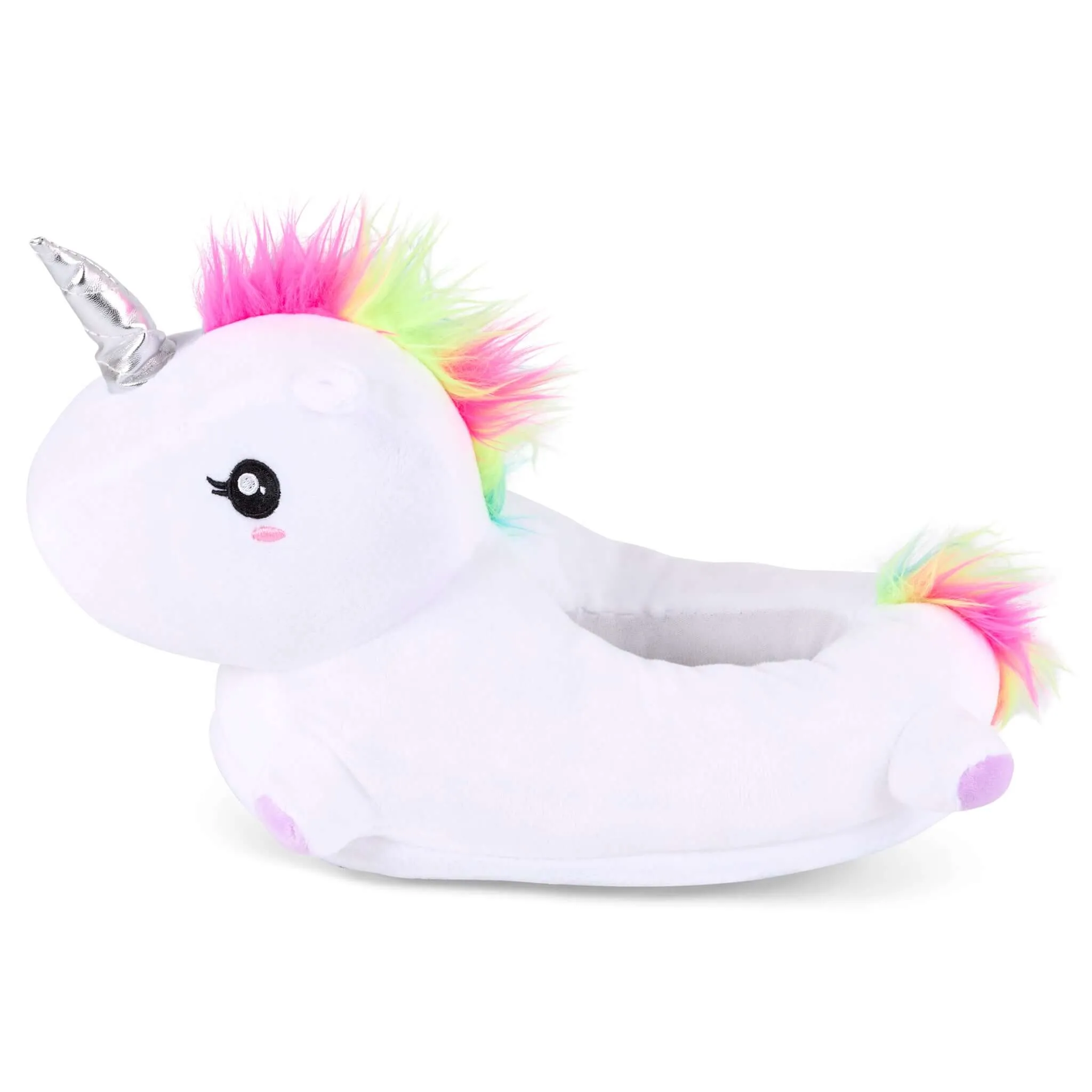 3D Plush White Unicorn Slippers - UK Size 2-6