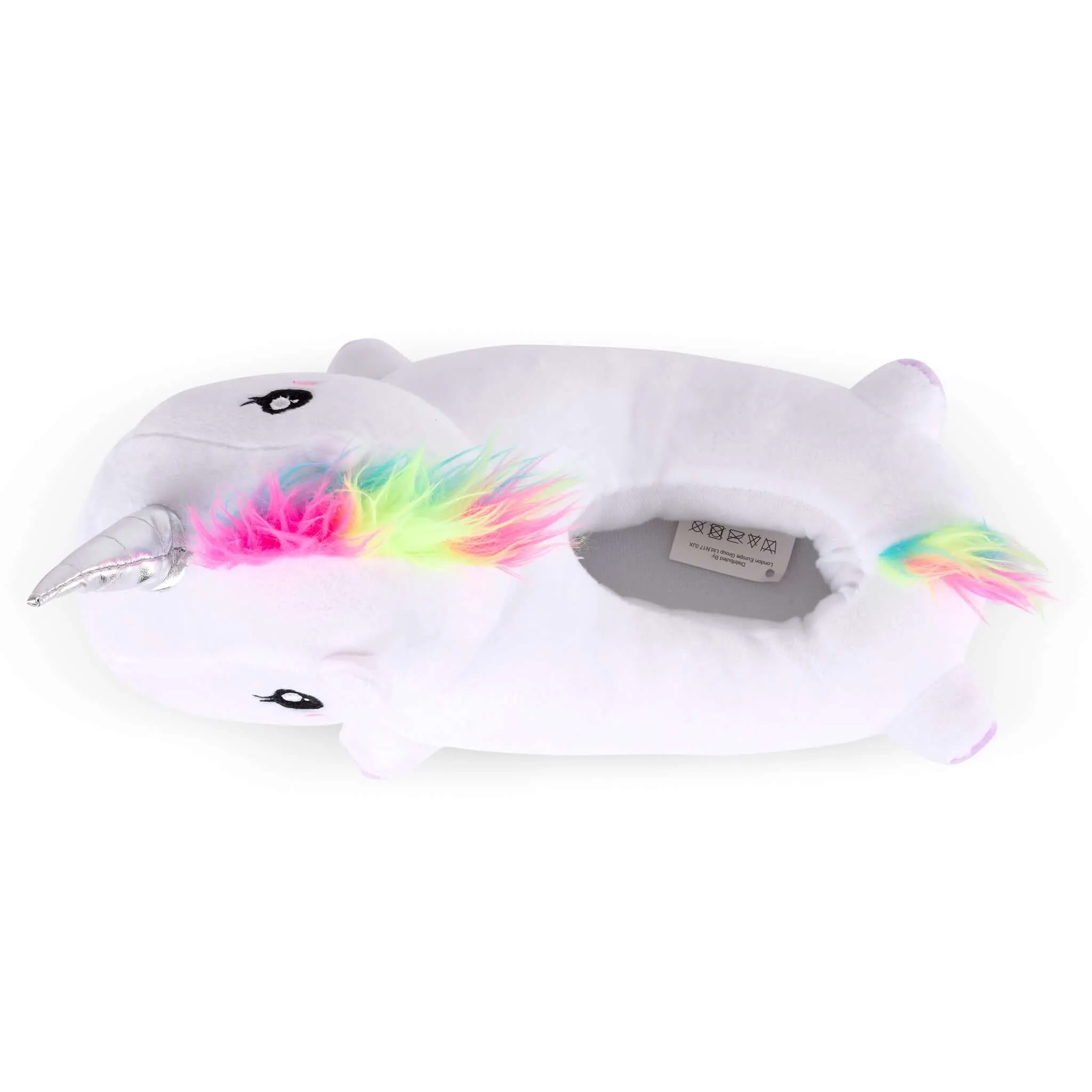 3D Plush White Unicorn Slippers - UK Size 2-6