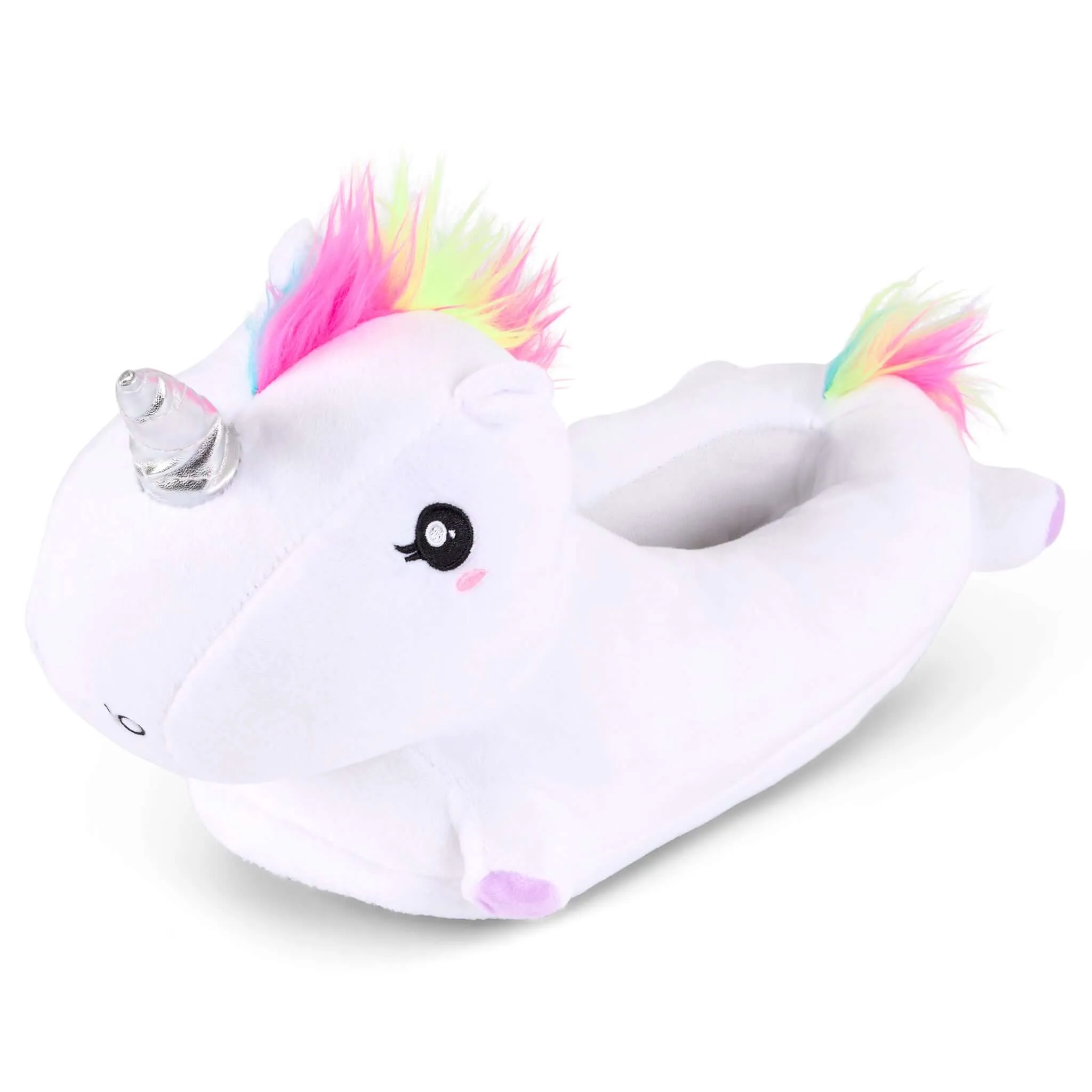 3D Plush White Unicorn Slippers - UK Size 2-6