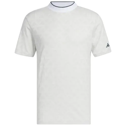 Adidas Jacquard Mock Polo Shirt / White / Medium