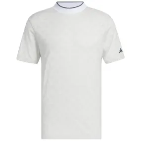 Adidas Jacquard Mock Polo Shirt / White / Medium