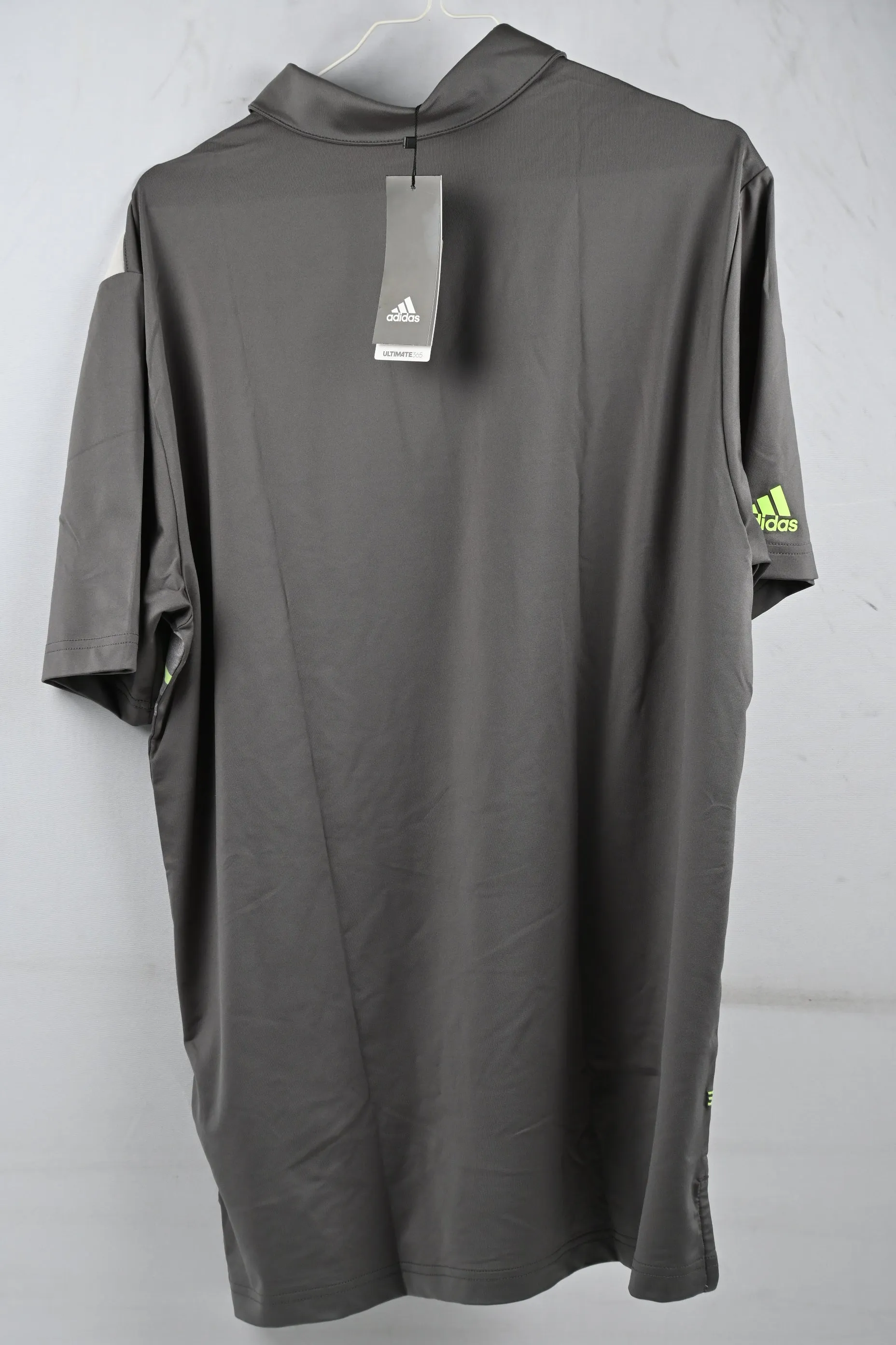 Adidas Mens' Ultimate 365 Stripe Polo Shirt / Grey/Green / M
