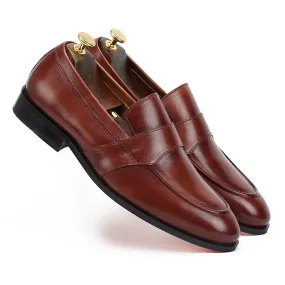 Alexander U Tip Brown Loafer