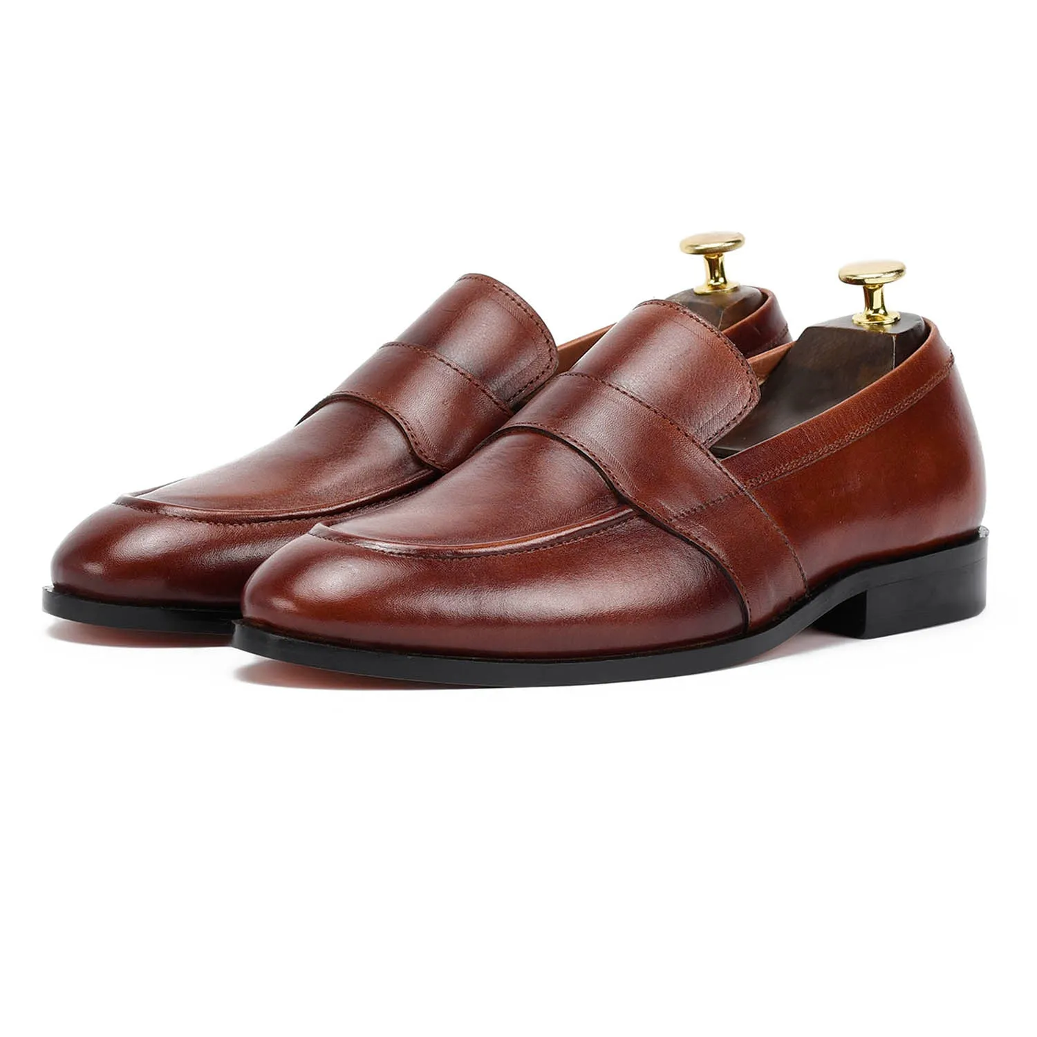 Alexander U Tip Brown Loafer