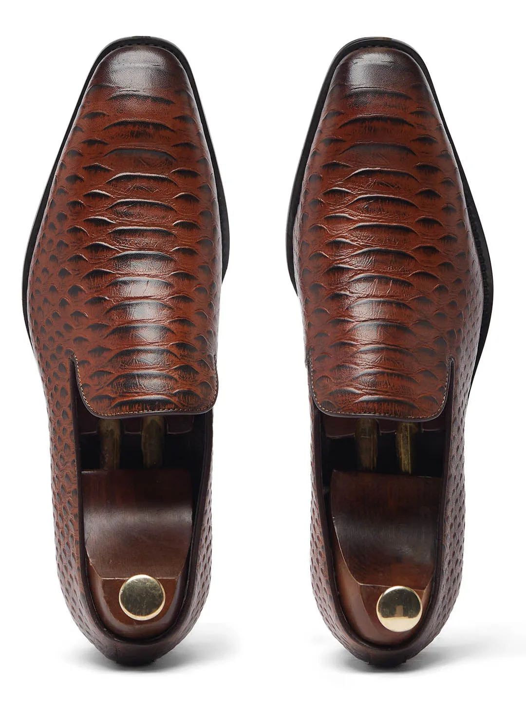 Alligator Slip on Brown