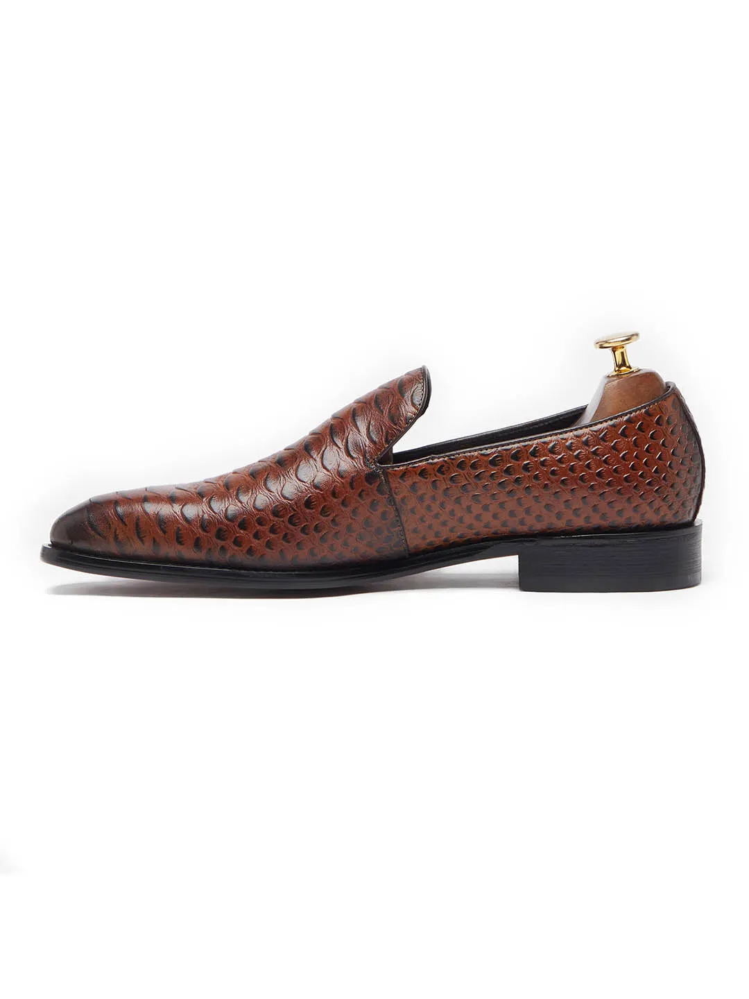 Alligator Slip on Brown