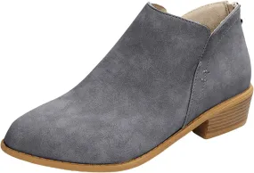 Ankle Boots for Women Low Chunky Heel Chelsea Booties with Side Split Detail and Back Zippers with Tassel Short Boots Booties