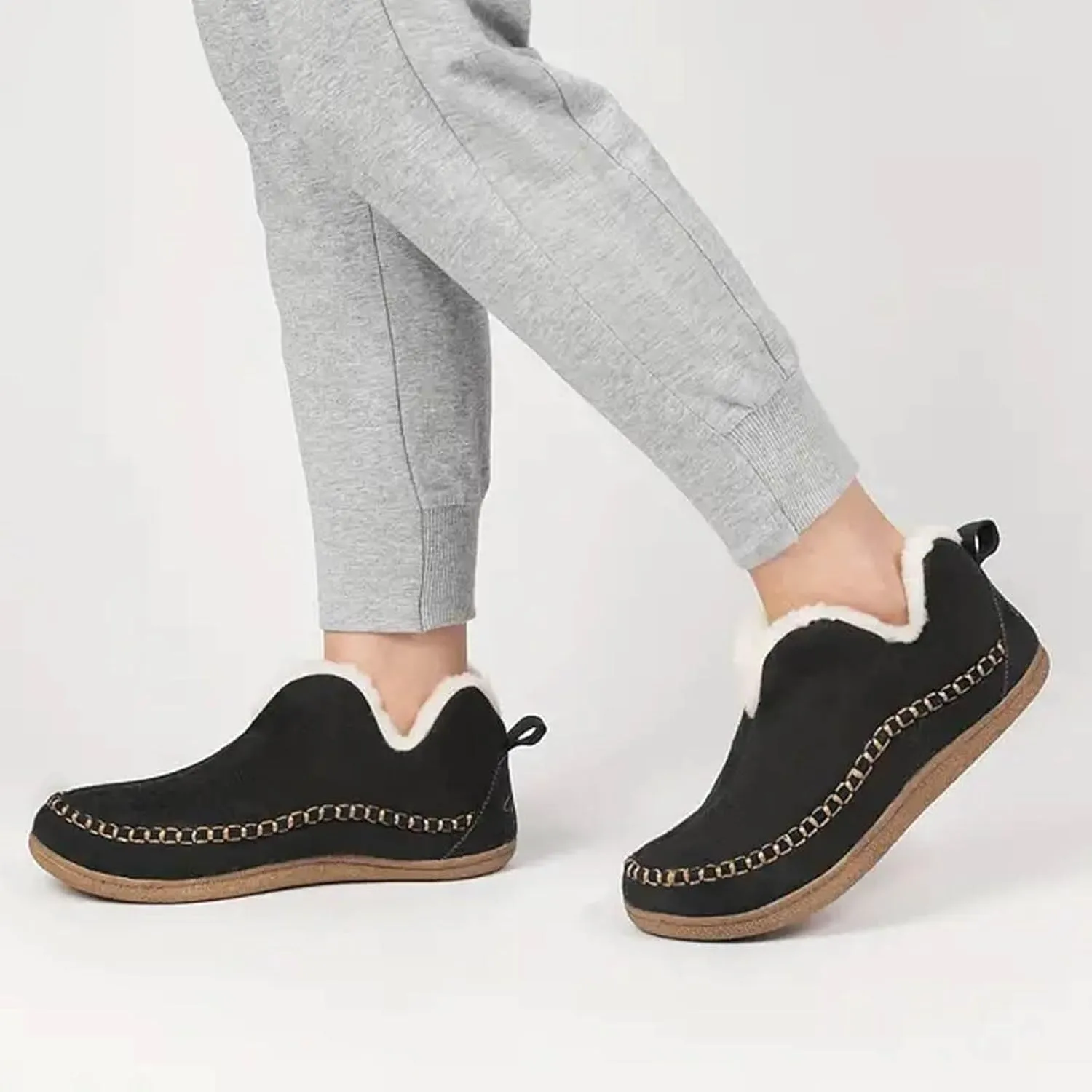 Ankle Boots for Women, Winter Warm Cozy Ankle Boots With Memory Foam Non Slip Suede House Shoes For Indoor Outdoor