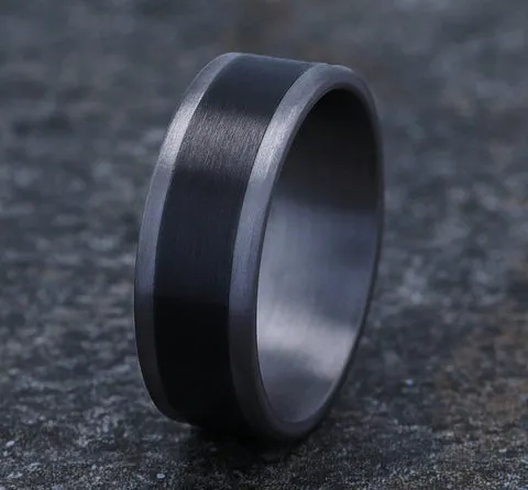 Benchmark Tantalum 8mm Wire Finish Ring
