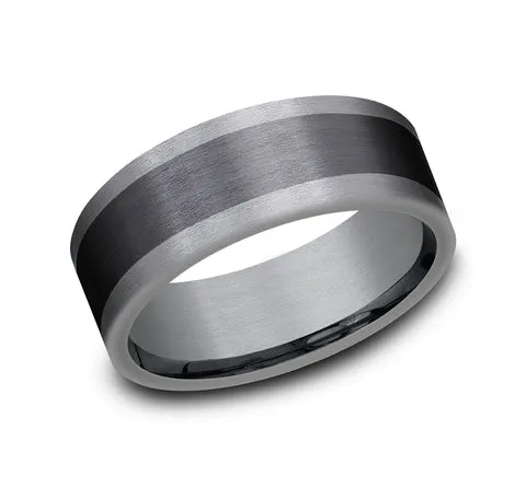 Benchmark Tantalum 8mm Wire Finish Ring