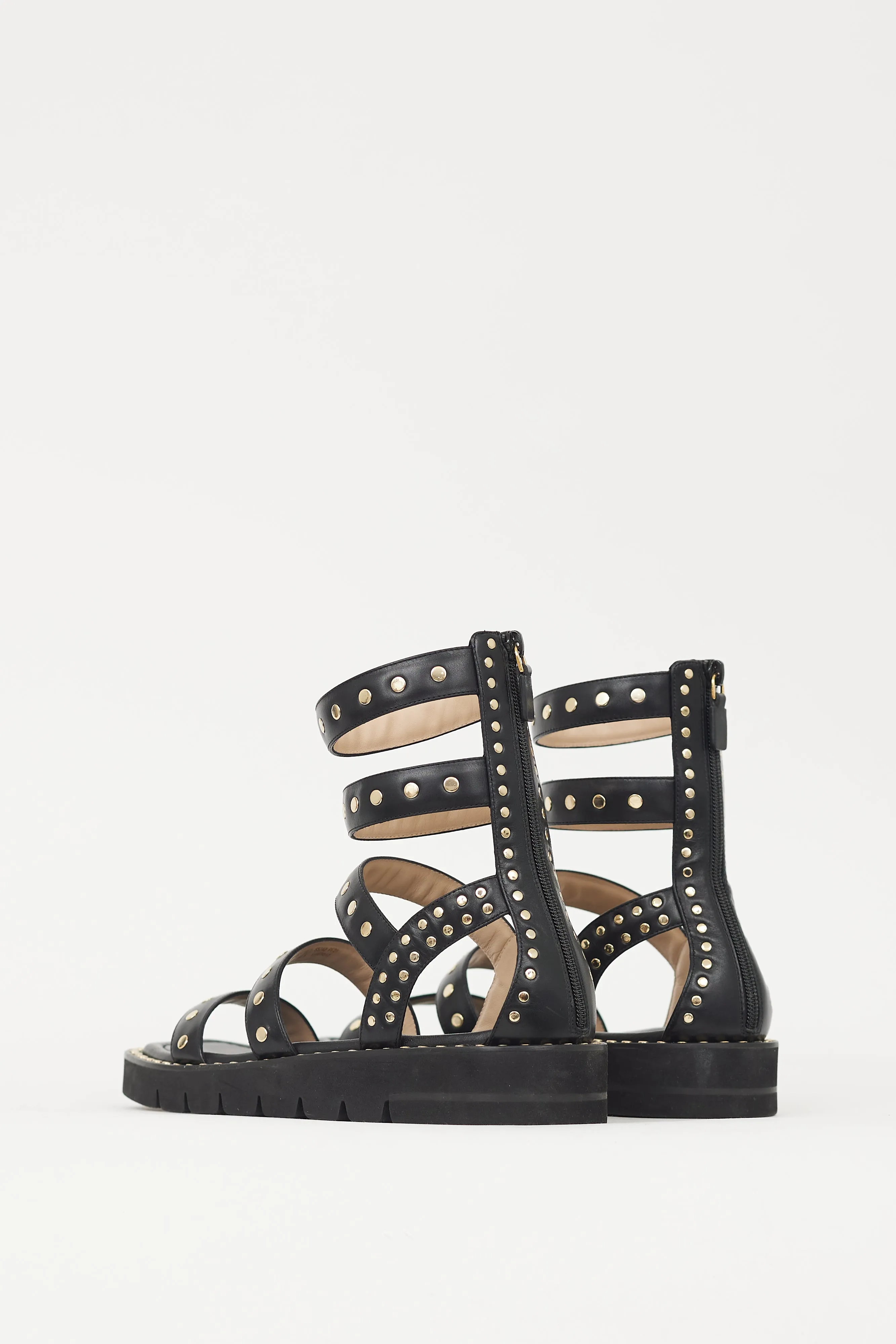 Black & Gold Studded Gala Lift Sandal