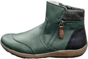 Boots For Women 2024 No Heel Fashion Ankle Boots Short Booties Cowboy Cowgirl Western Classic High Top Walking Shoes