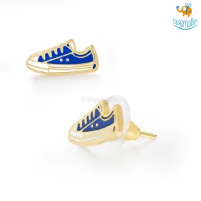 Canvas Shoes Gold Plated Earrings