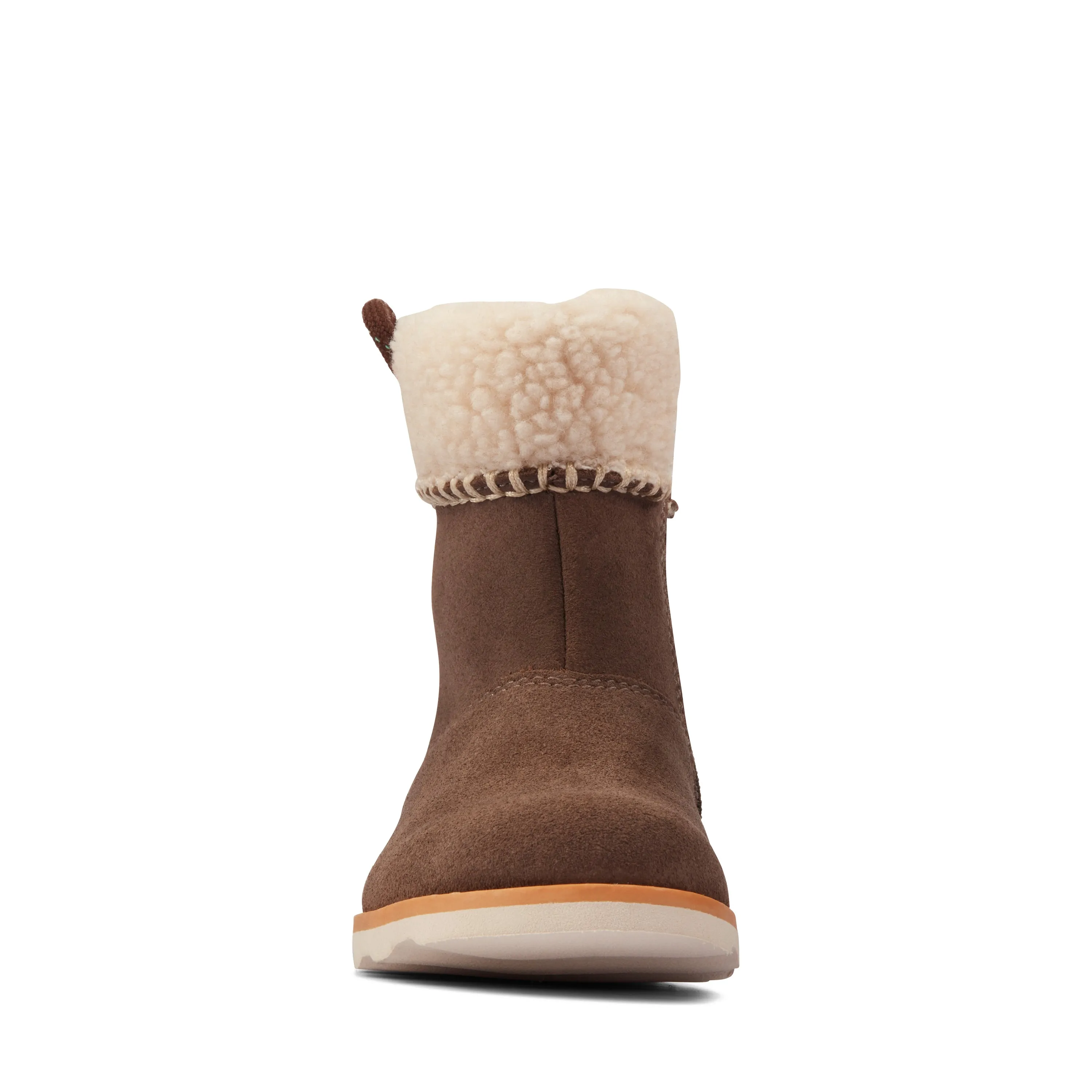 Clarks Crown Loop Girls Walnut Suede Boot