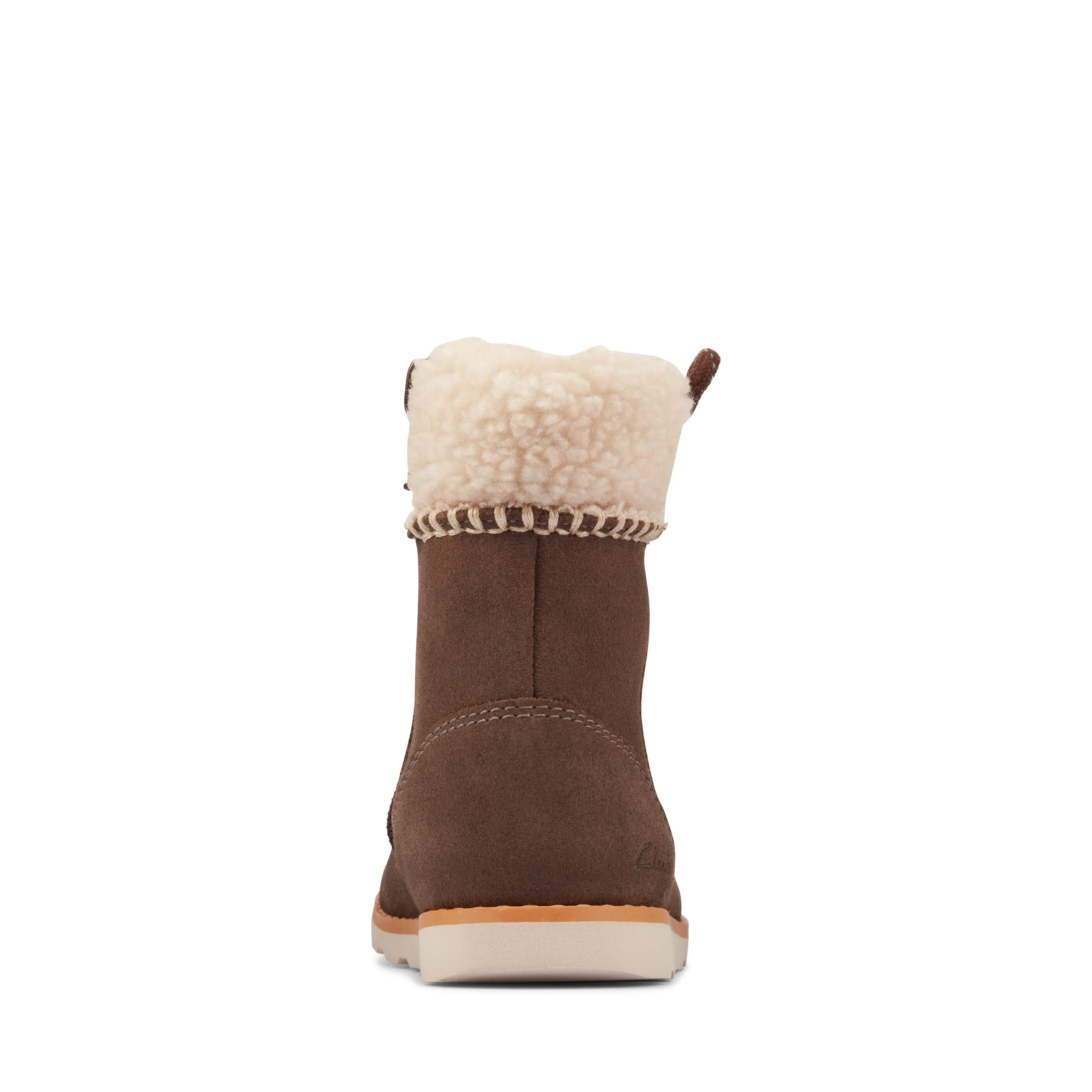Clarks Crown Loop Girls Walnut Suede Boot