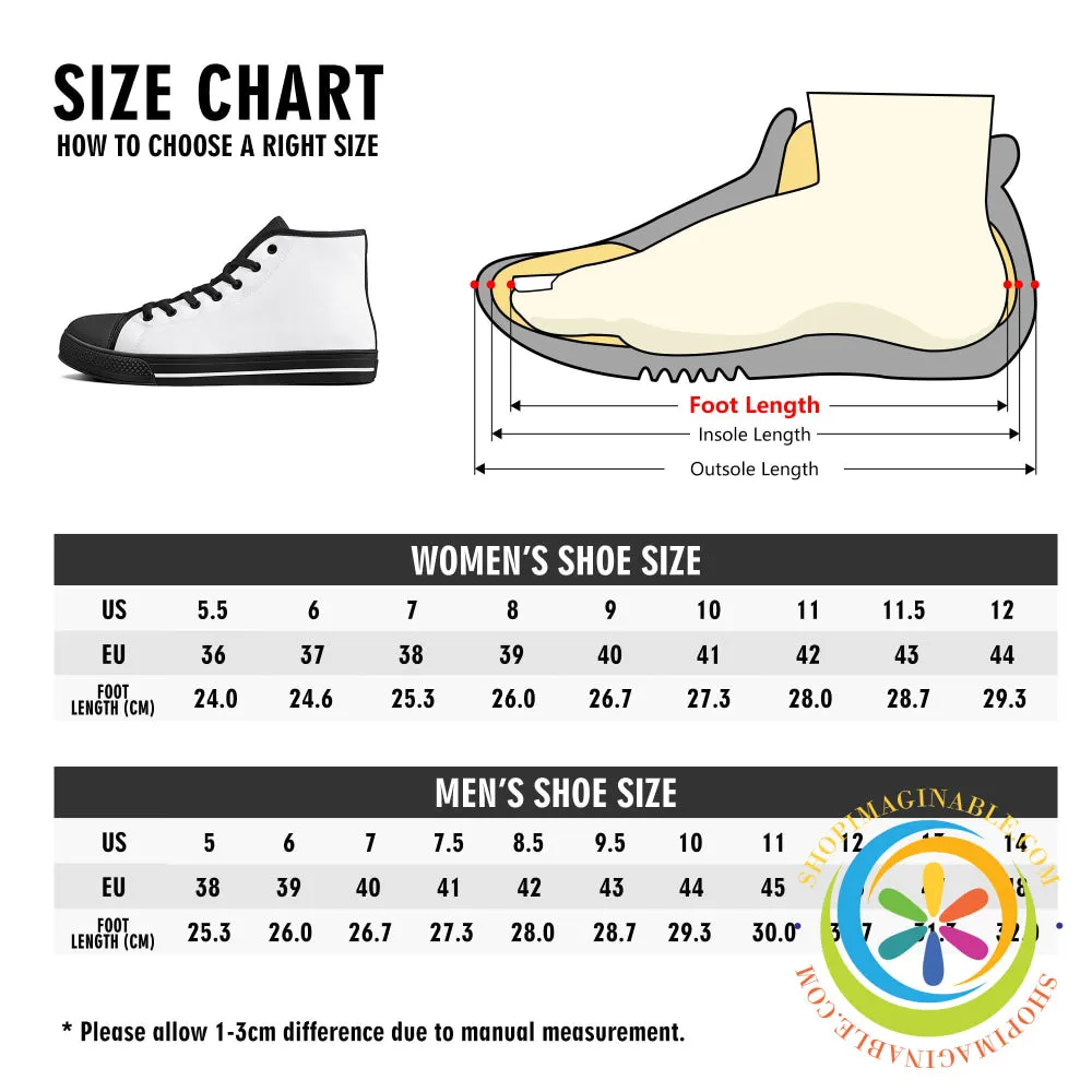 Classic Red Plaid Ladies High Top Canvas Shoes