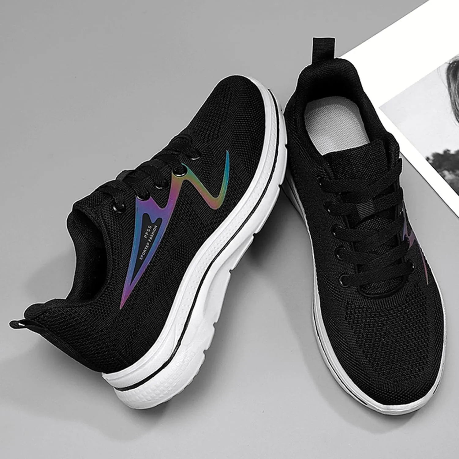 Fashion Summer and Casual Men Flat Lightweight Mesh Breathable Solid Color Mens Sneaker Shoes Support Sneaker