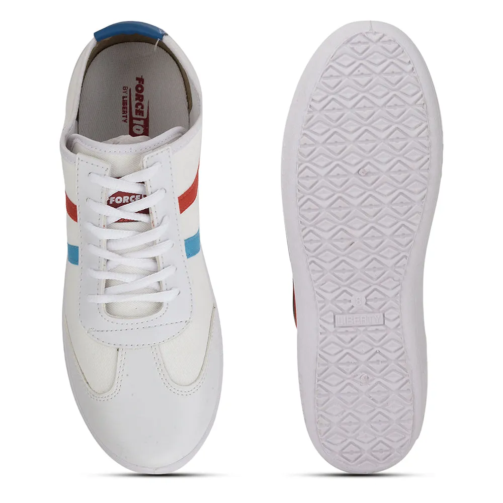 Force 10 Lacing White Casual Shoes For Men DYLAN-1E by Liberty