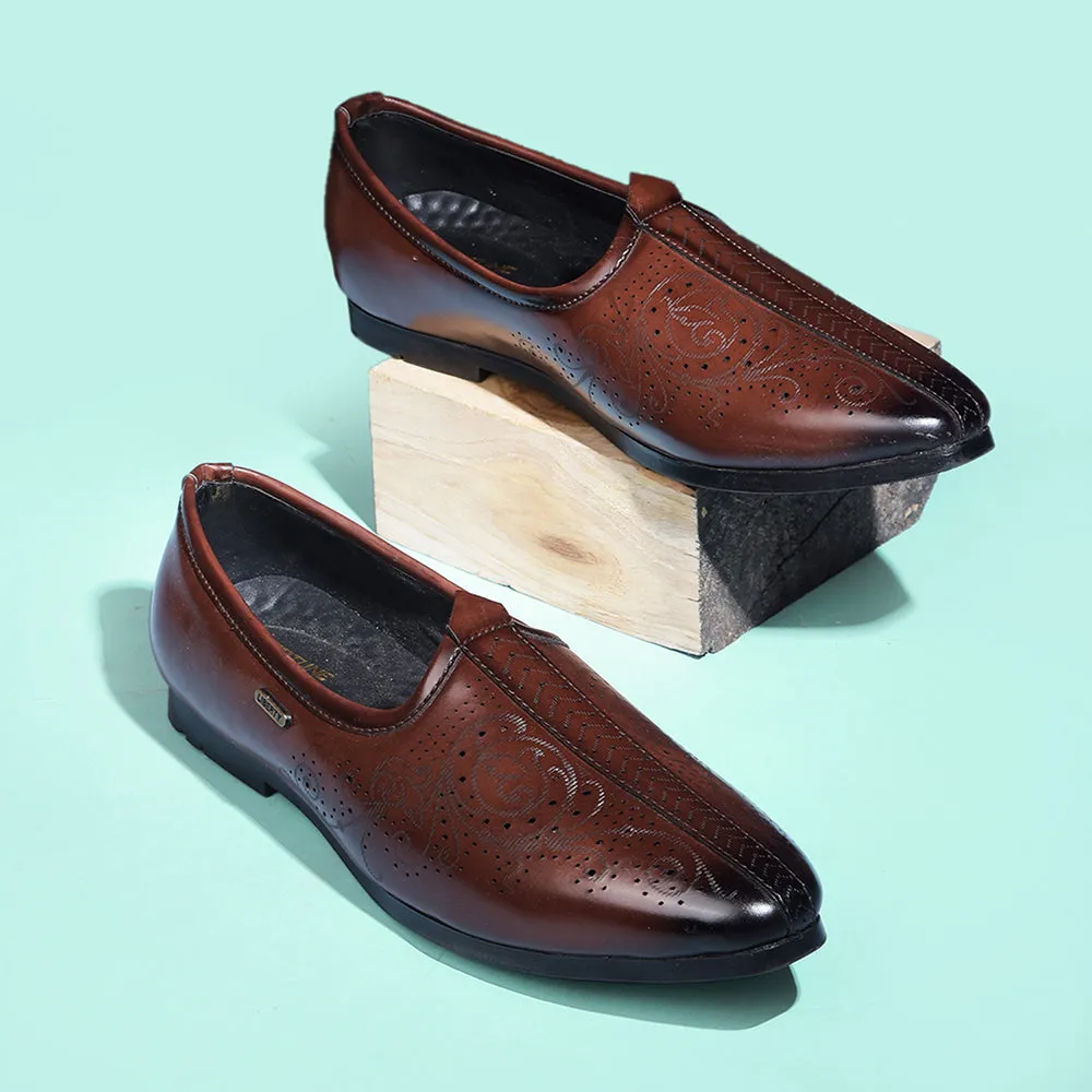 Fortune by Liberty Men AVL-7 Brown Casual Non Lacing Shoes
