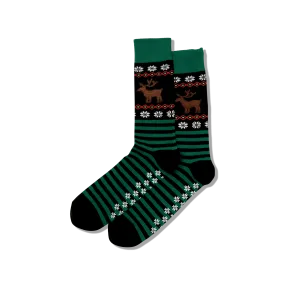 HOTSOX Men's Reindeer Non-Skid Crew Sock