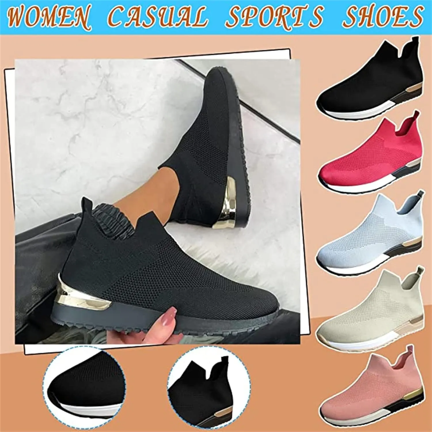 Lausiuoe Running Shoes For Women Arch Support Lightweight Tennis Shoes Non Slip Gym Workout Breathable Walking Sneakers
