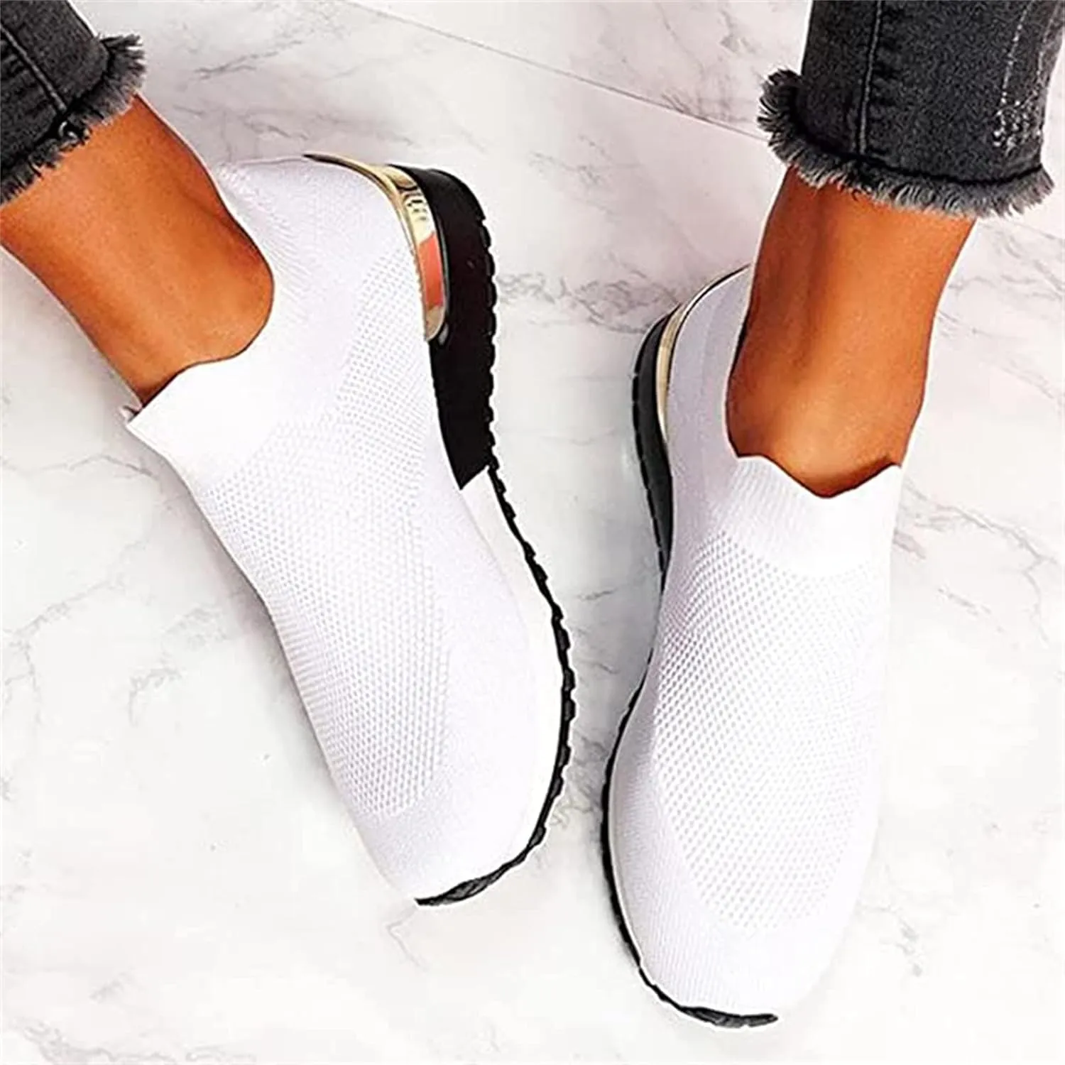 Lausiuoe Running Shoes For Women Arch Support Lightweight Tennis Shoes Non Slip Gym Workout Breathable Walking Sneakers