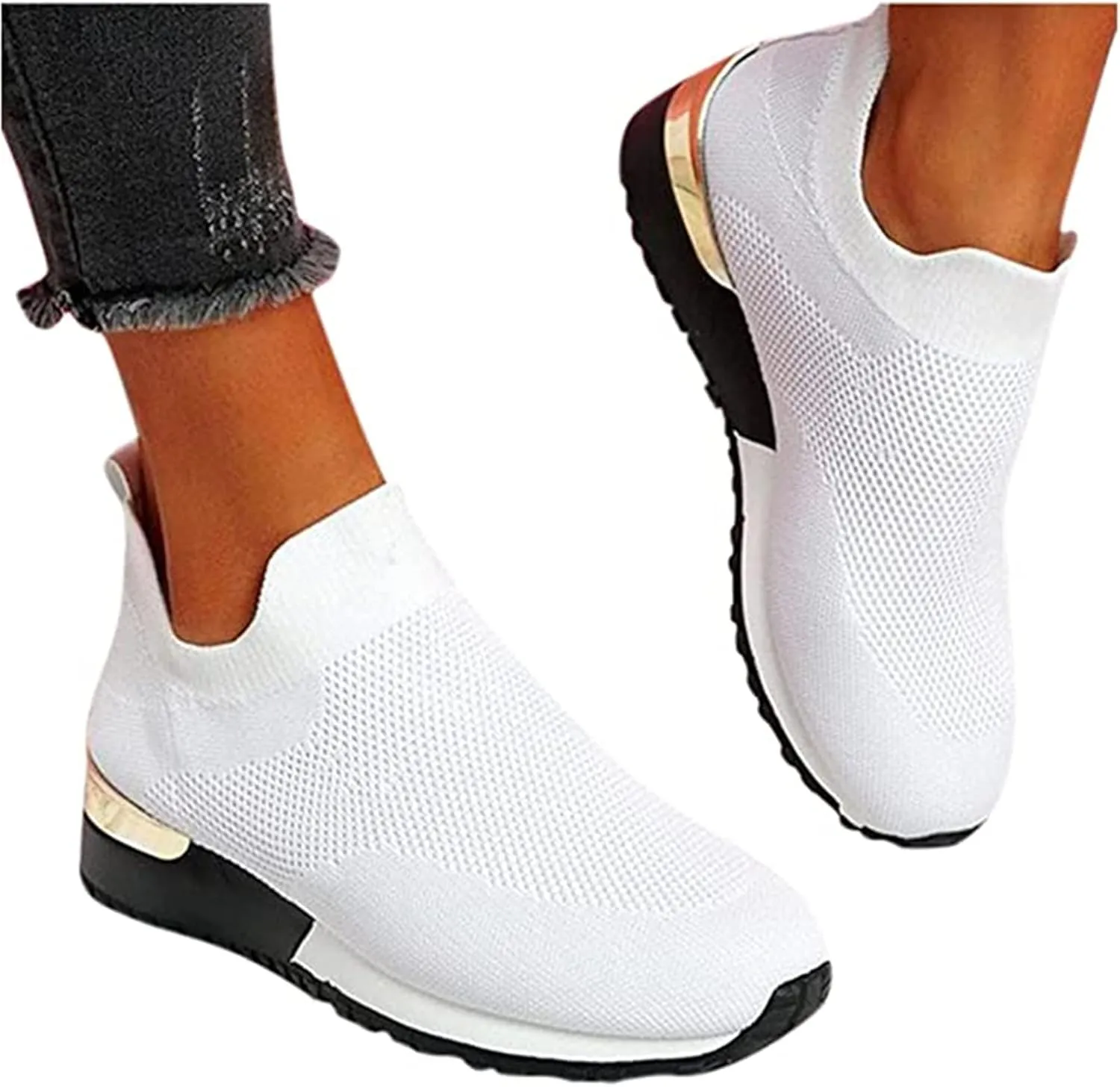 Lausiuoe Running Shoes For Women Arch Support Lightweight Tennis Shoes Non Slip Gym Workout Breathable Walking Sneakers