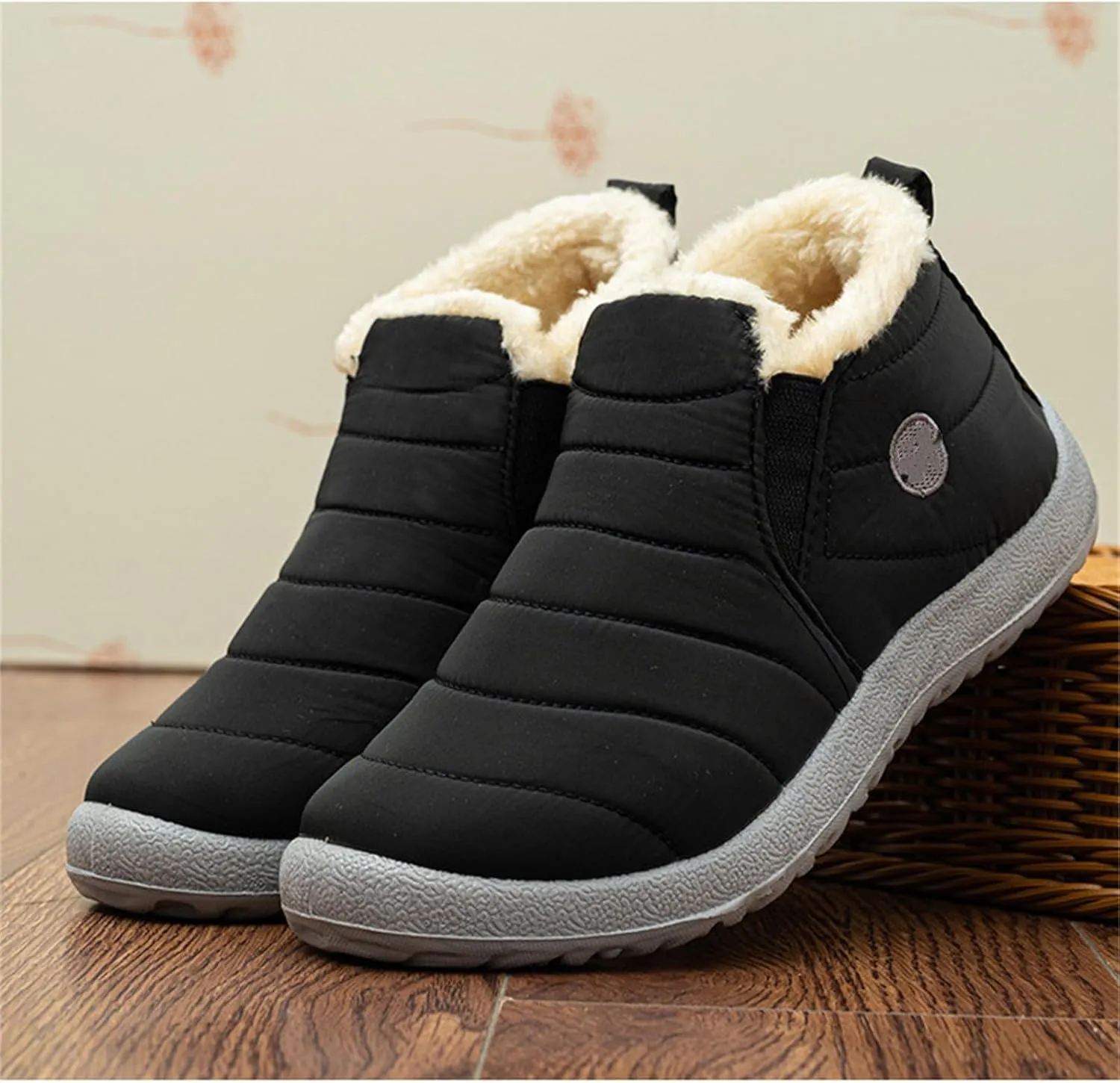 Lausiuoe Snow Boots For Women Waterproof Insulated Wide Width Warm Fur Lined Winter Boots Outdoor Ankle Booties Shoes