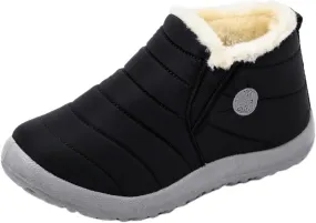 Lausiuoe Snow Boots For Women Waterproof Insulated Wide Width Warm Fur Lined Winter Boots Outdoor Ankle Booties Shoes
