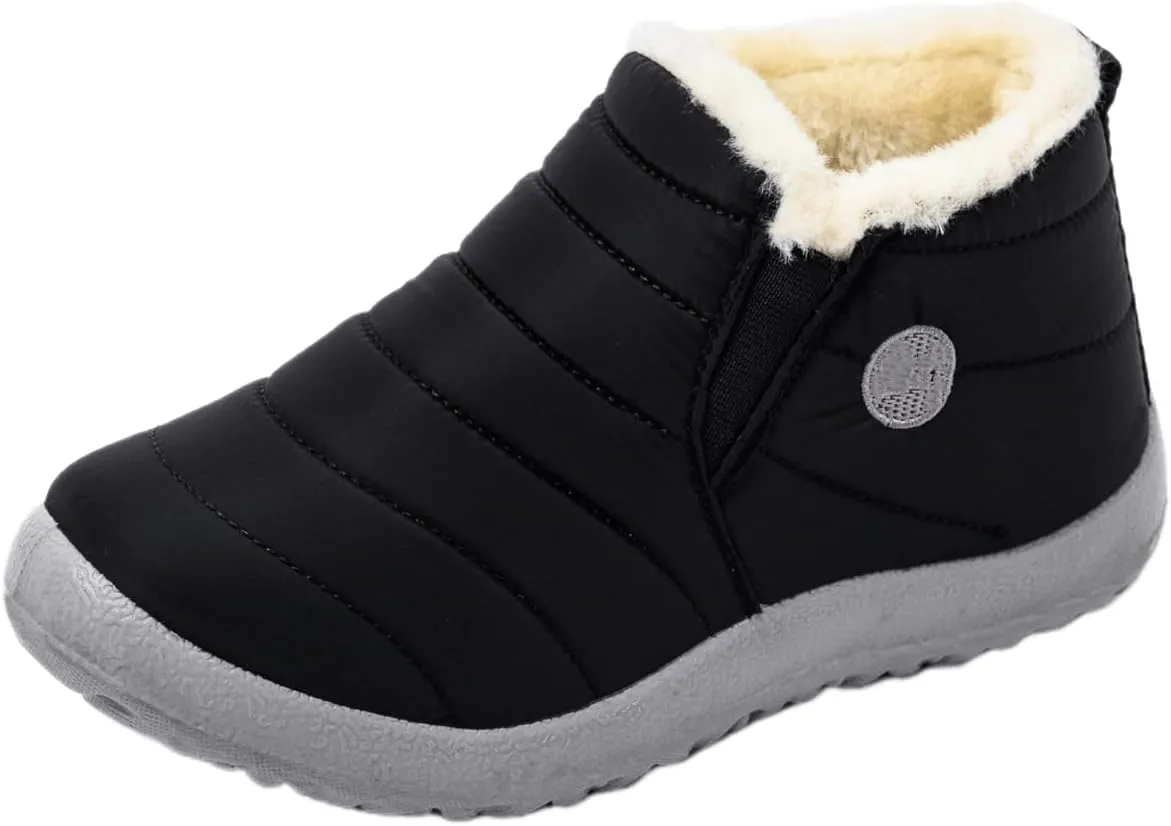 Lausiuoe Snow Boots For Women Waterproof Insulated Wide Width Warm Fur Lined Winter Boots Outdoor Ankle Booties Shoes