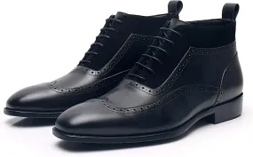 Leather Dress Shoes for Mens Leather Formal Casual Slip On Driving Shoes Business Men's Boat Casual Walking Shoes Handmade Moccasin Dress Shoes,Black,7.5US/40EU