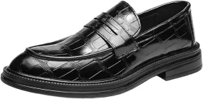 Luxury Leather Business Loafers for Men Formal Slip On Driving Dress Shoes