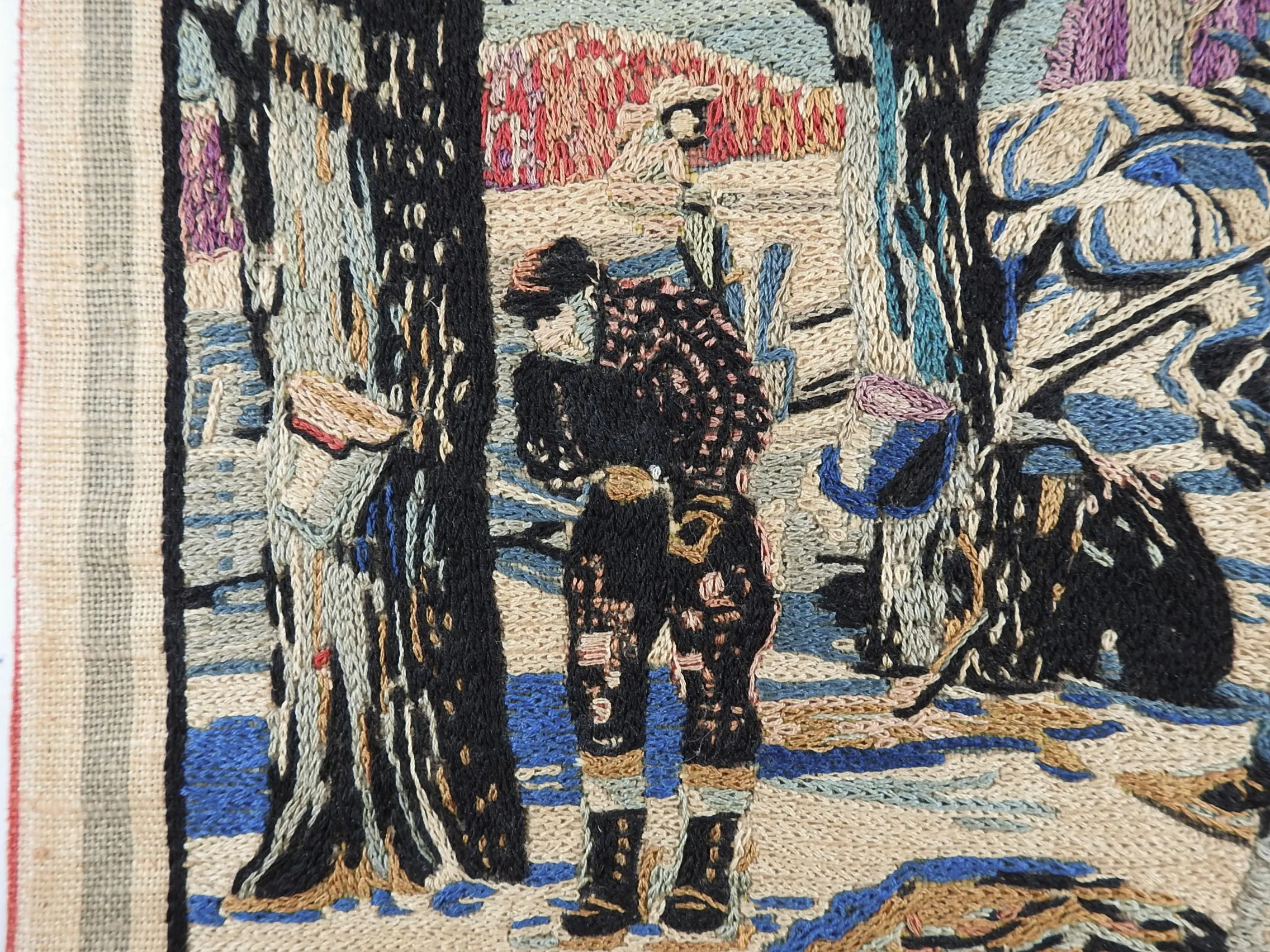 Maple Sugaring Sap Collection Embroidered Tapestry
