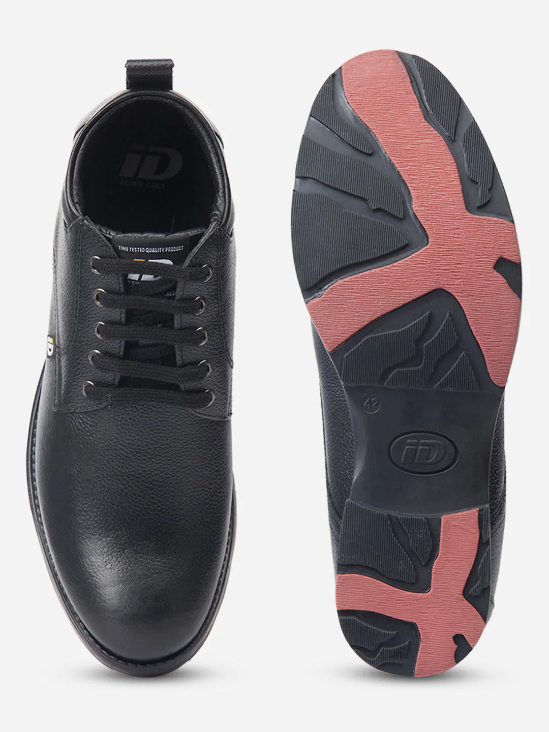 Mens Durable Black Leather Boots (ID1073)