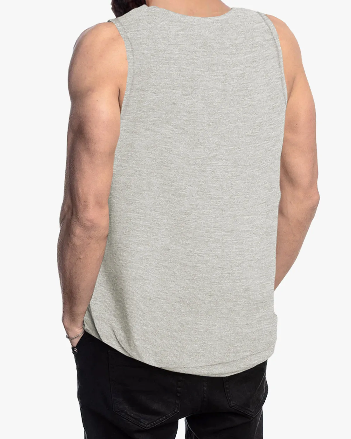 Men Black Lines Printed Vest