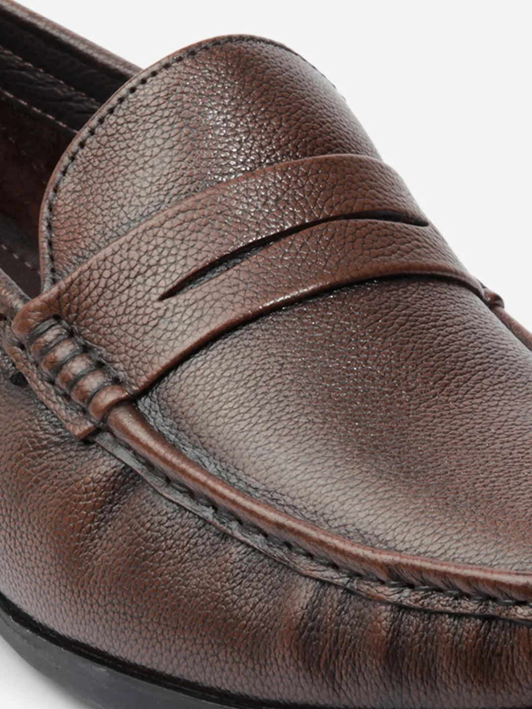 Classic Mens Brown Leather Loafer Shoes (ID1162)