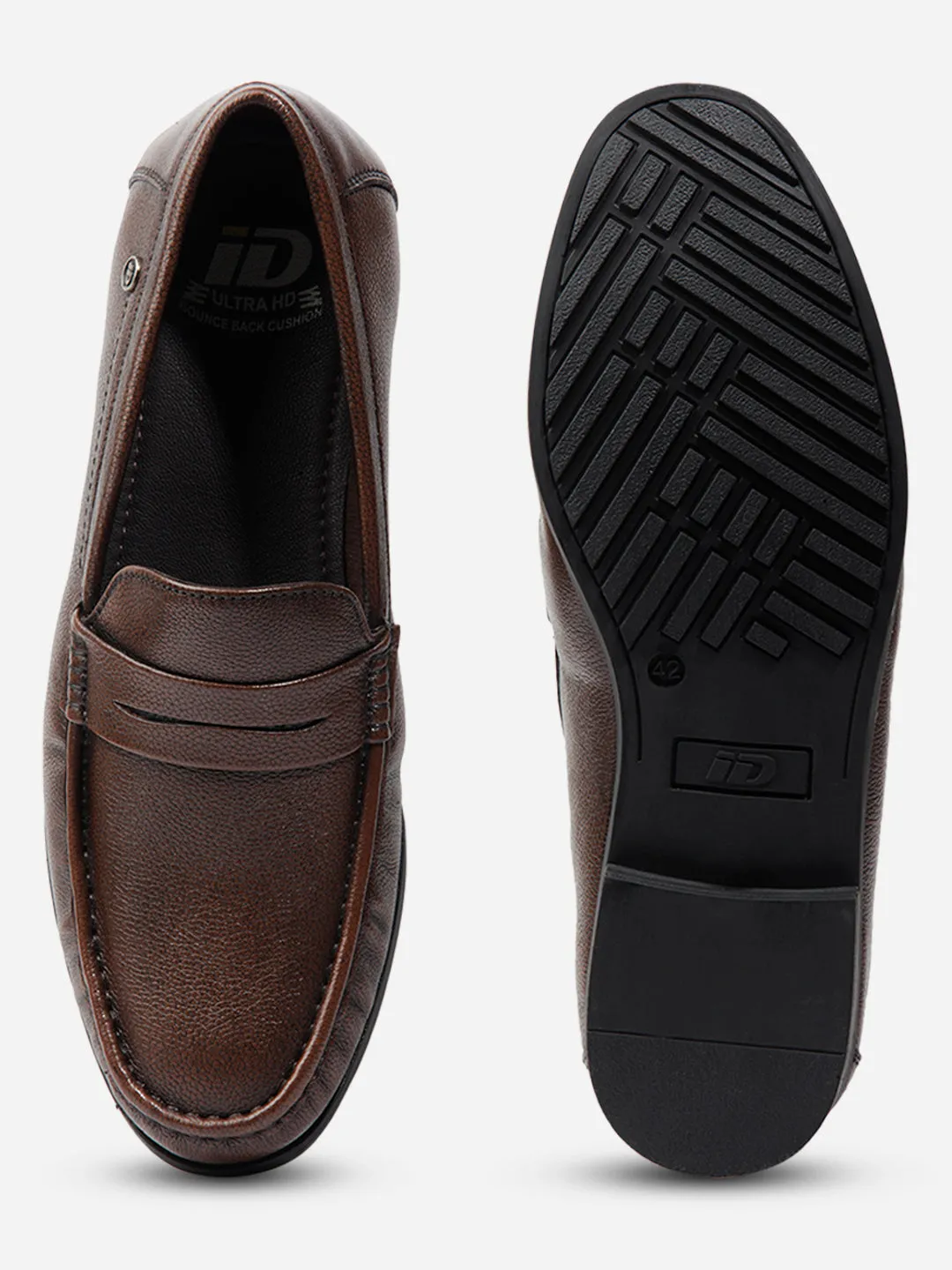 Classic Mens Brown Leather Loafer Shoes (ID1162)