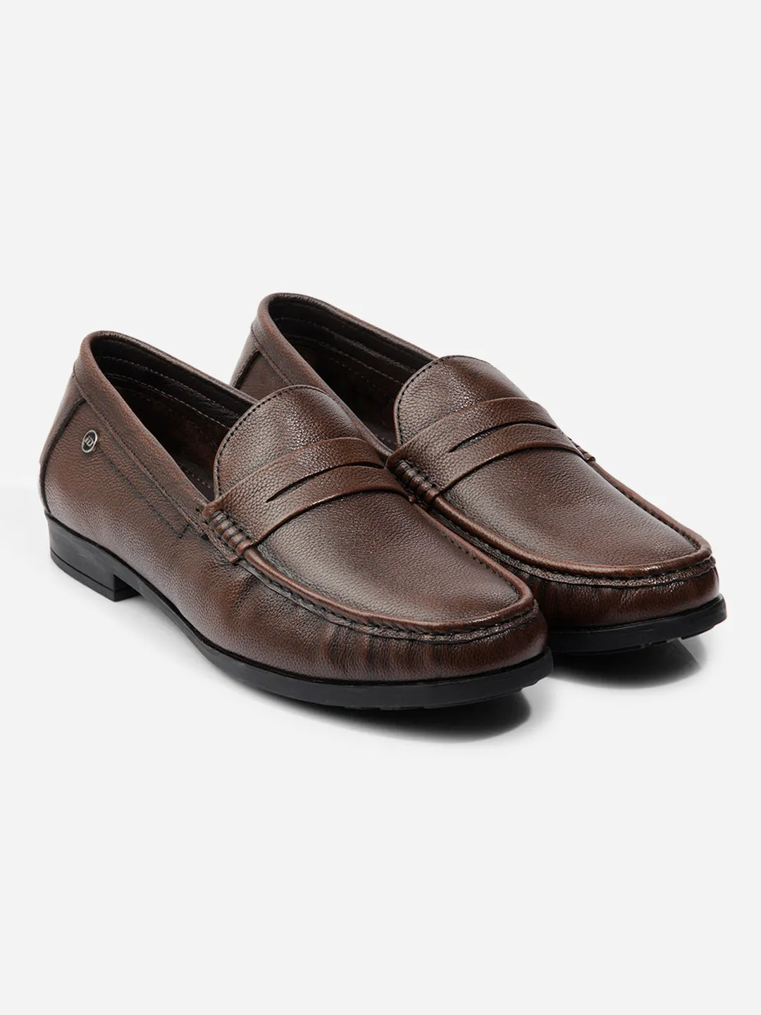 Classic Mens Brown Leather Loafer Shoes (ID1162)