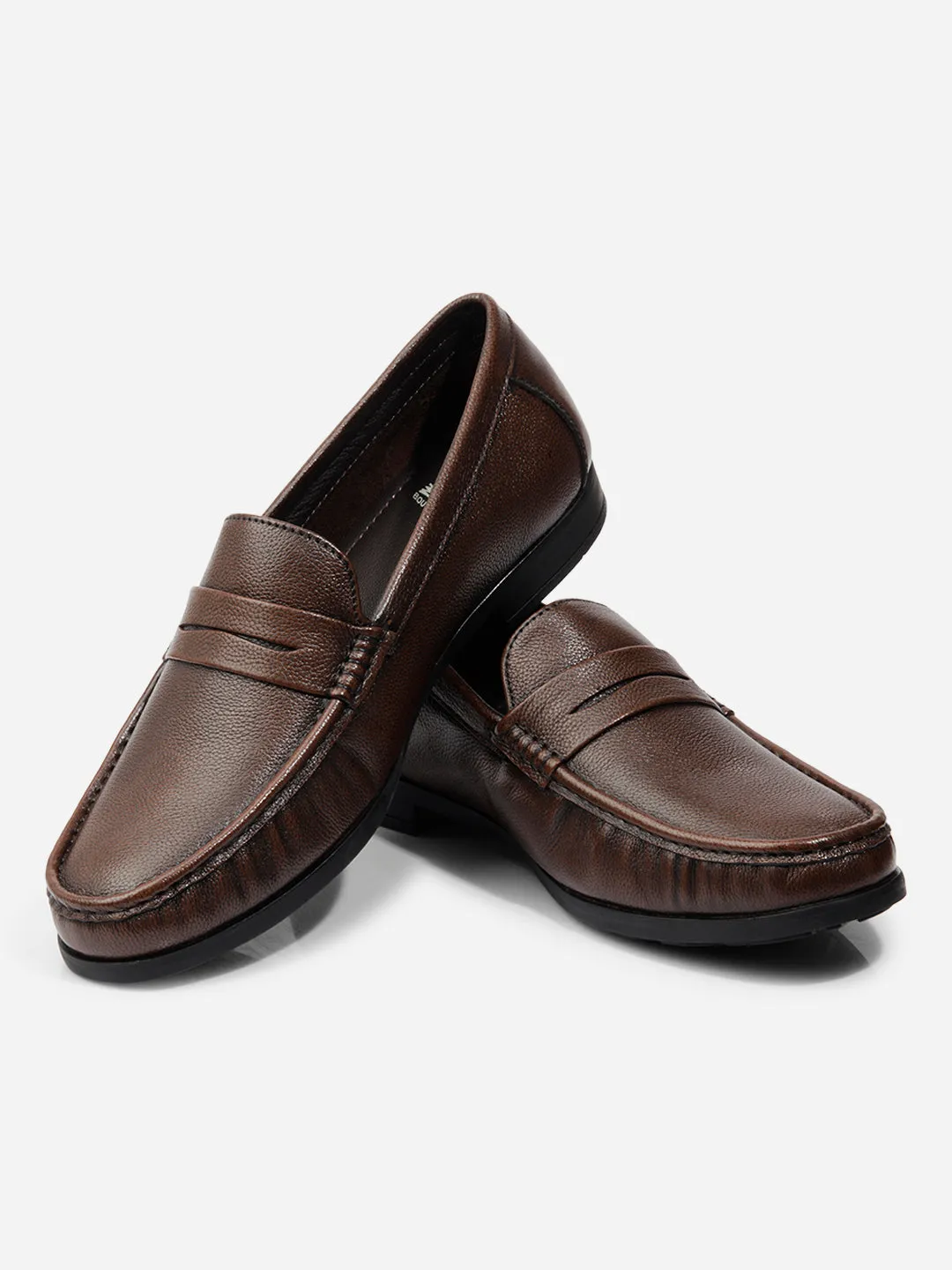 Classic Mens Brown Leather Loafer Shoes (ID1162)