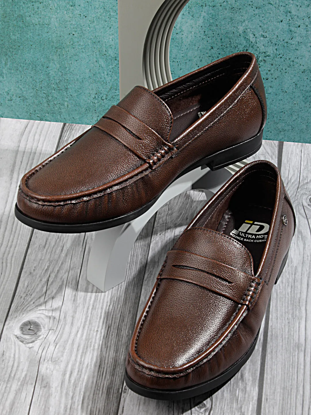 Classic Mens Brown Leather Loafer Shoes (ID1162)