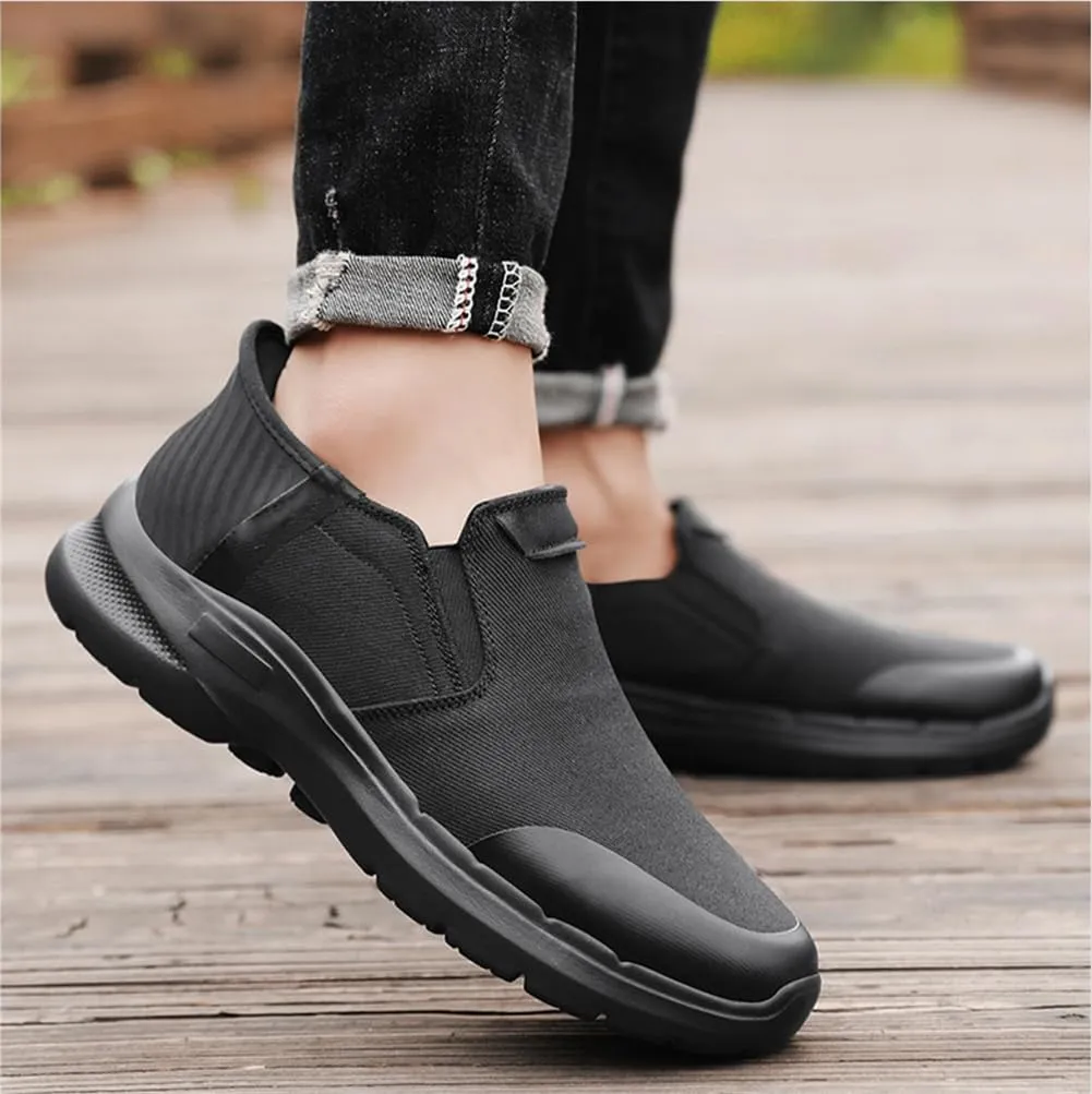 Men's Canvas Slip On Platform Anti-Slip Hiking Sneakers Fashionable Breathable Leisure Flat Retro Comfortable Shoes