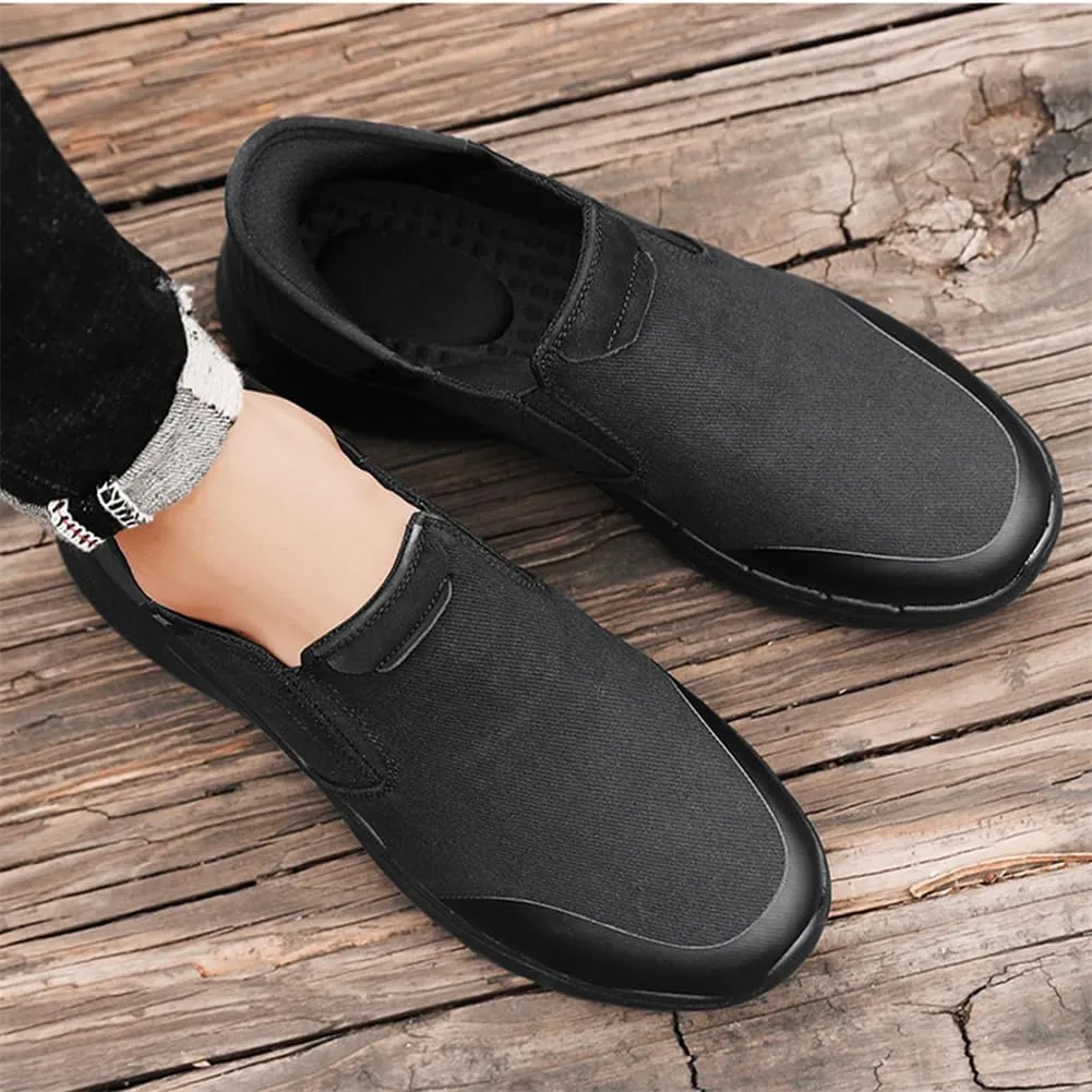 Men's Canvas Slip On Platform Anti-Slip Hiking Sneakers Fashionable Breathable Leisure Flat Retro Comfortable Shoes