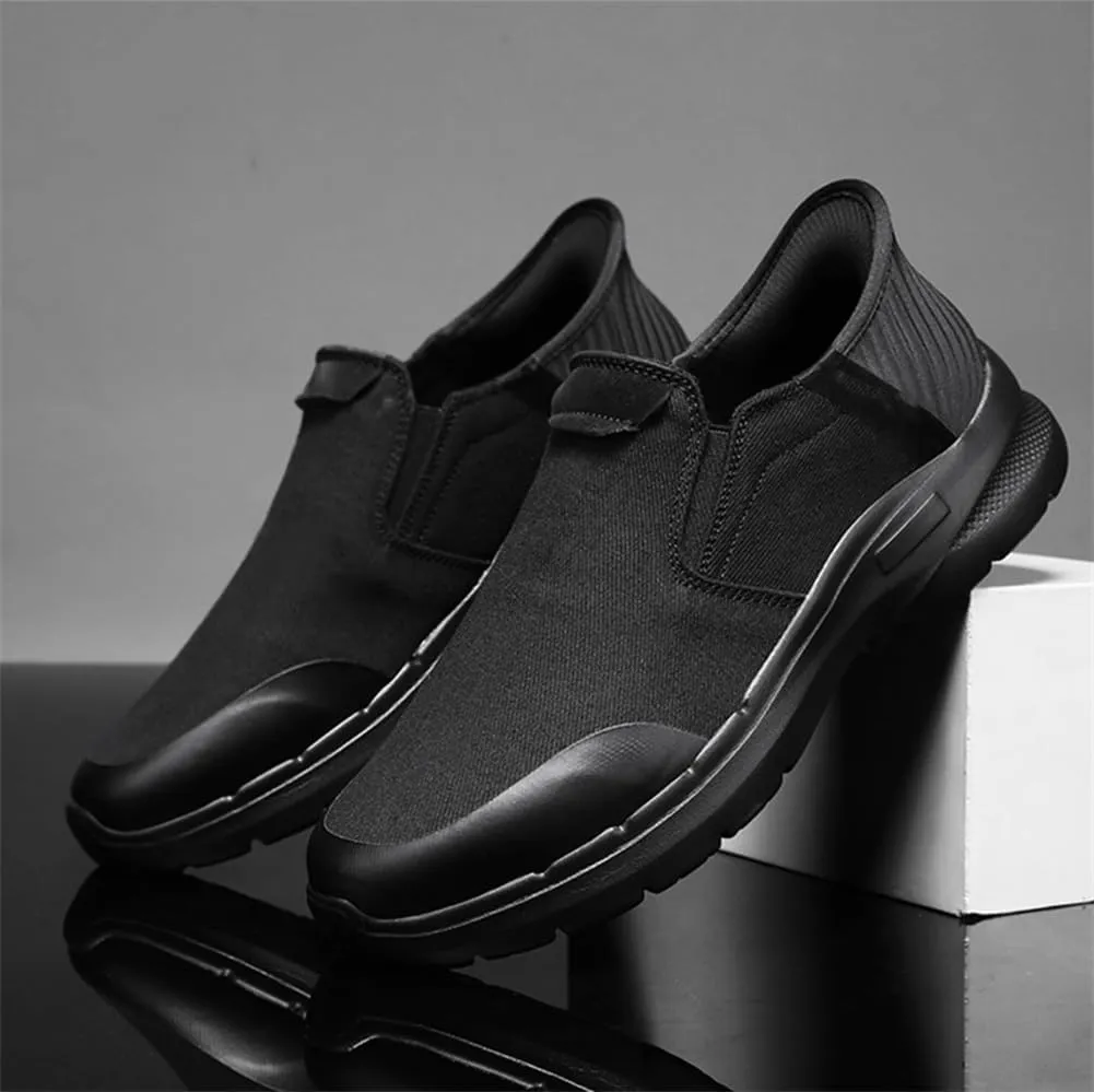 Men's Canvas Slip On Platform Anti-Slip Hiking Sneakers Fashionable Breathable Leisure Flat Retro Comfortable Shoes