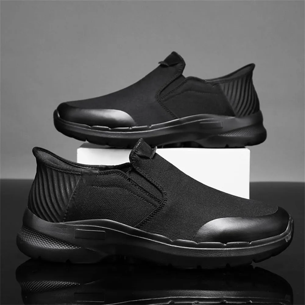 Men's Canvas Slip On Platform Anti-Slip Hiking Sneakers Fashionable Breathable Leisure Flat Retro Comfortable Shoes