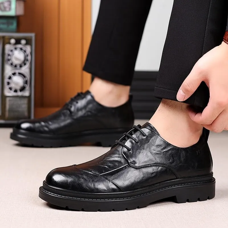 Mens Derby Shoes Leather Modern Leather Business Casual Scale Pattern Comfort Formal Shoes Fashion Breathable Prom Business Wedding Dress Shoes Wedding(10)