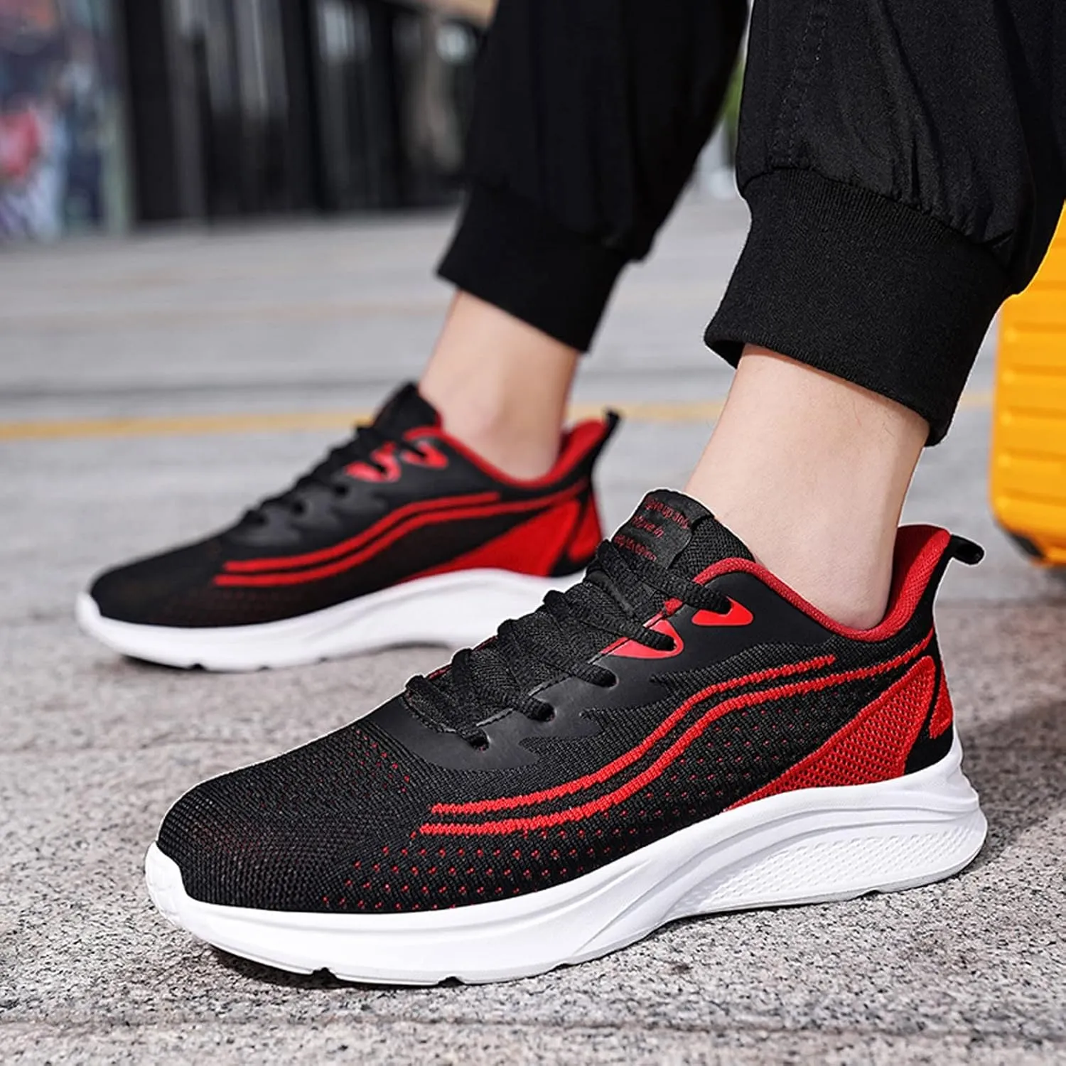 Mens Shoes Mesh Breathable Lace Up Solid Color Casual Fashion Simple Shoes Running Shoes Leather Sneaker Men, 9 Wide