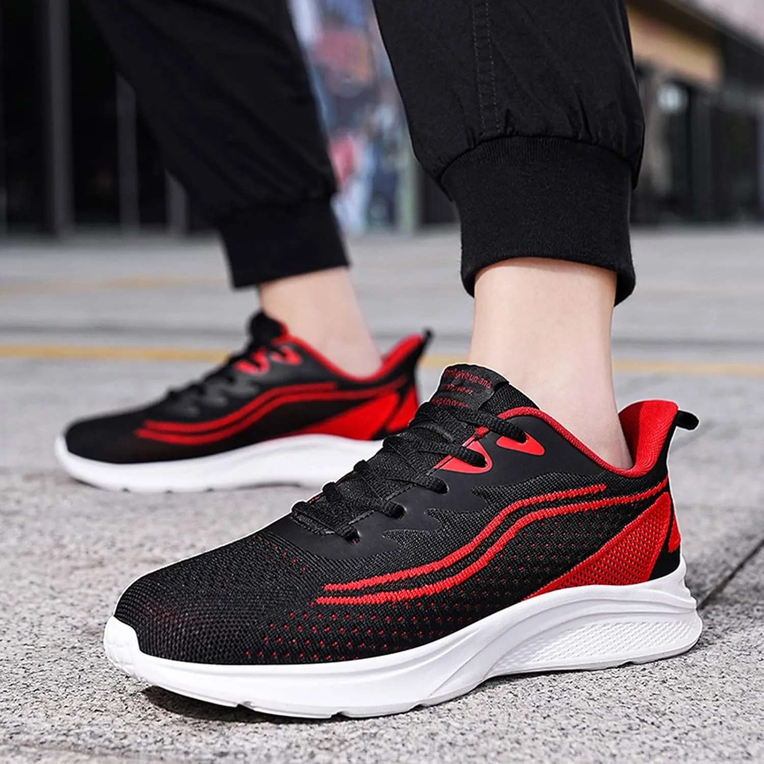 Mens Shoes Mesh Breathable Lace Up Solid Color Casual Fashion Simple Shoes Running Shoes Leather Sneaker Men, 9 Wide