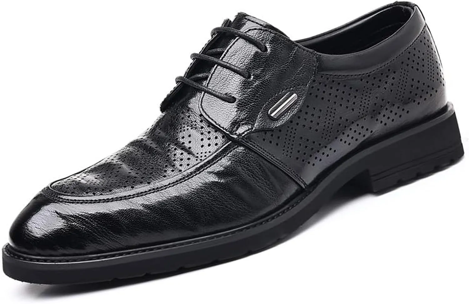 Men's Slip-On Leather Business Casual Breathable Shoes, Comfortable Formal Dress Sneakers