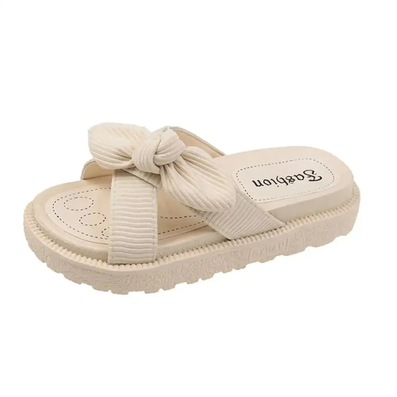 Merendy Beiggan Open-Toe Flat-Heel Platform Slide Sandals