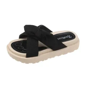 Merendy Beiggan Open-Toe Flat-Heel Platform Slide Sandals